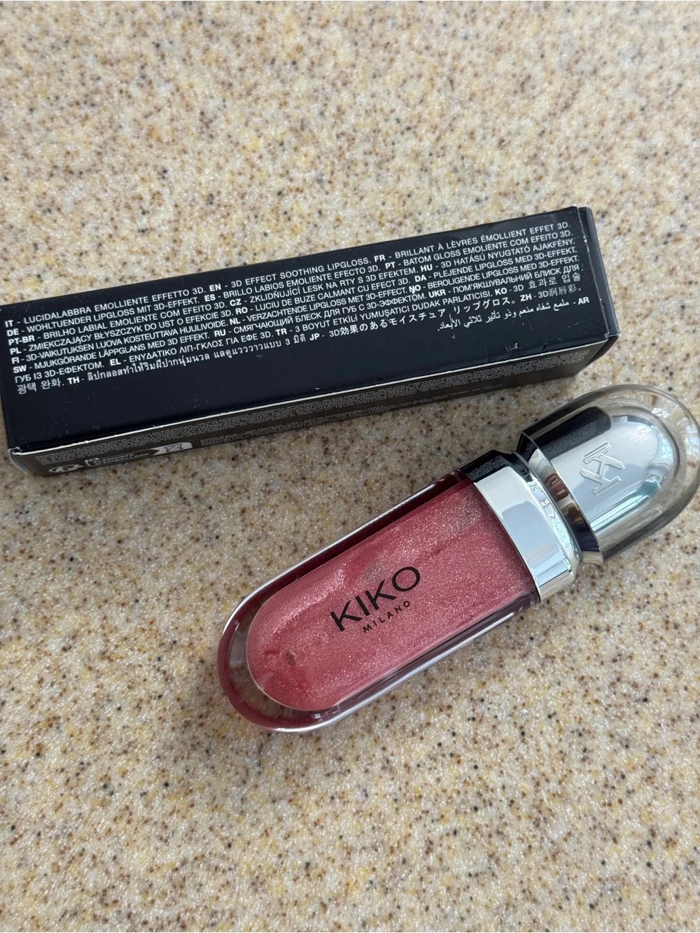 KIKO MILANO 3D Hydra Lip Gloss 17 Shine Glitter Liquid 6.5ml Pink Iridescent